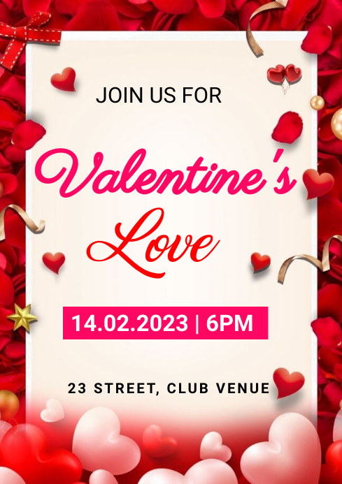 valentine's event flyer A1 template