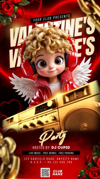 valentine's flyer Instagram Story template