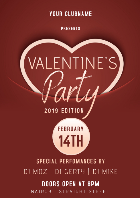 VALENTINE's flyer template A3