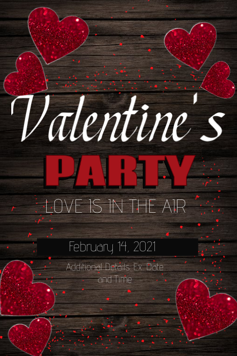 Valentine's Party Poster template