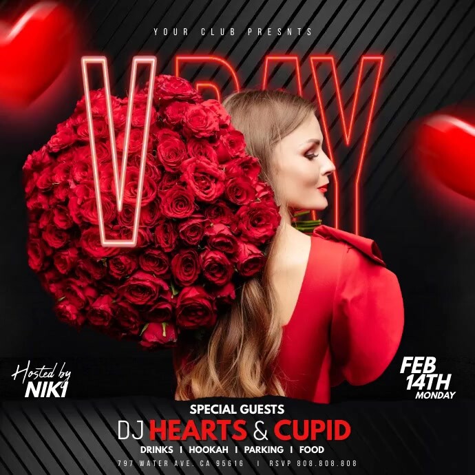 Valentine's Party Instagram Post template