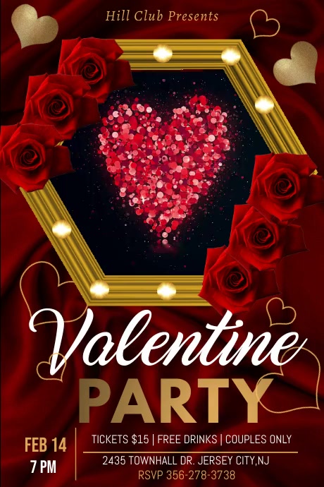 valentine's party video template Plakat