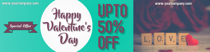 valentine's retail banner Transparent 2 stopy × 8 stóp template