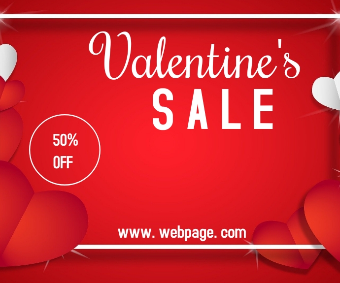 Valentine's retail Średni prostokąt template