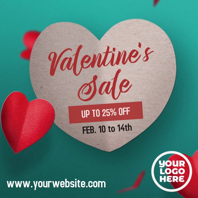 Valentine's Sale Falling Hearts Video PosterMyWall