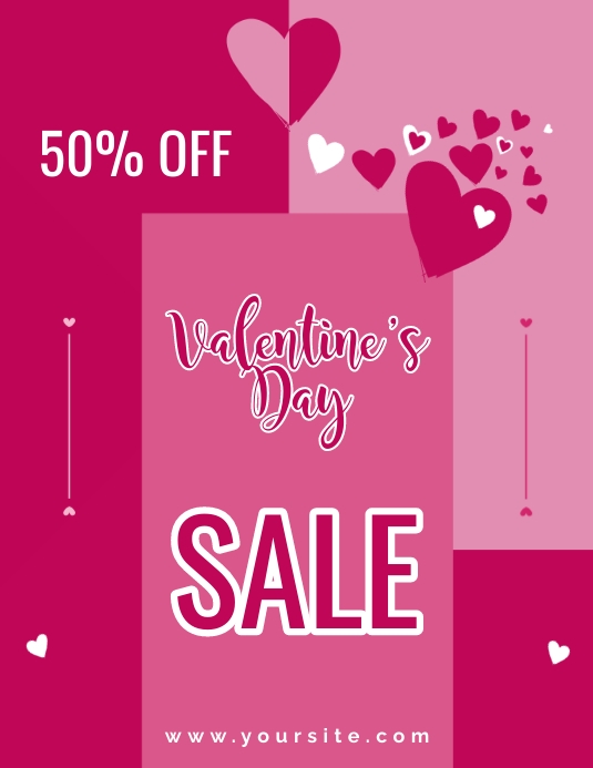 Valentine's sale flyer template