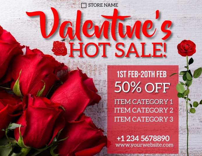 valentine's sale flyer Ulotka (US Letter) template