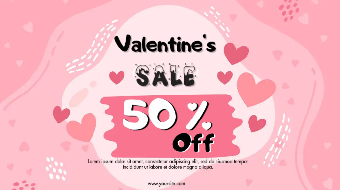 Valentine's Sales Ekran reklamowy (16:9) template