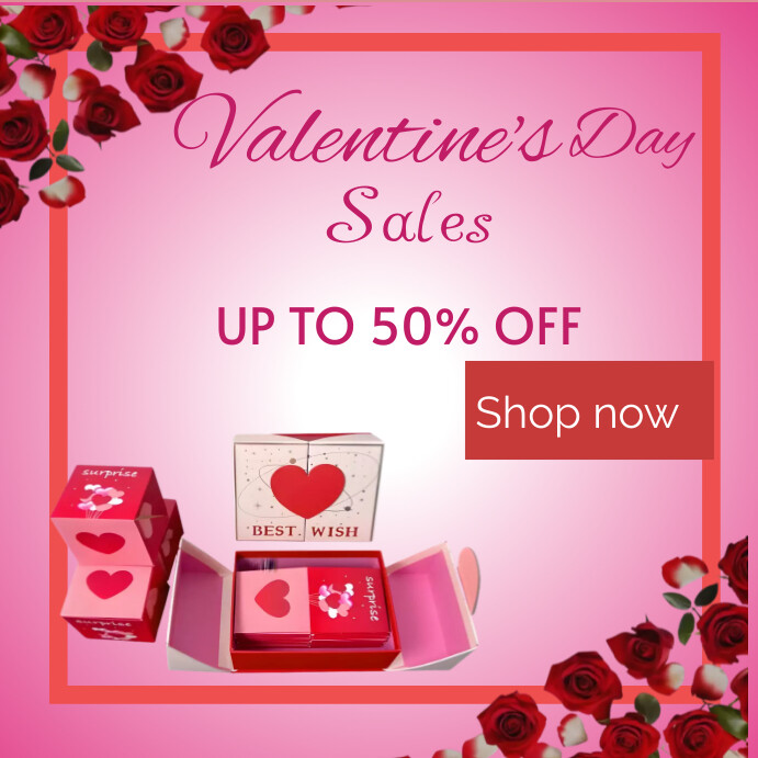 Valentine's sales flyer Instagram Post template