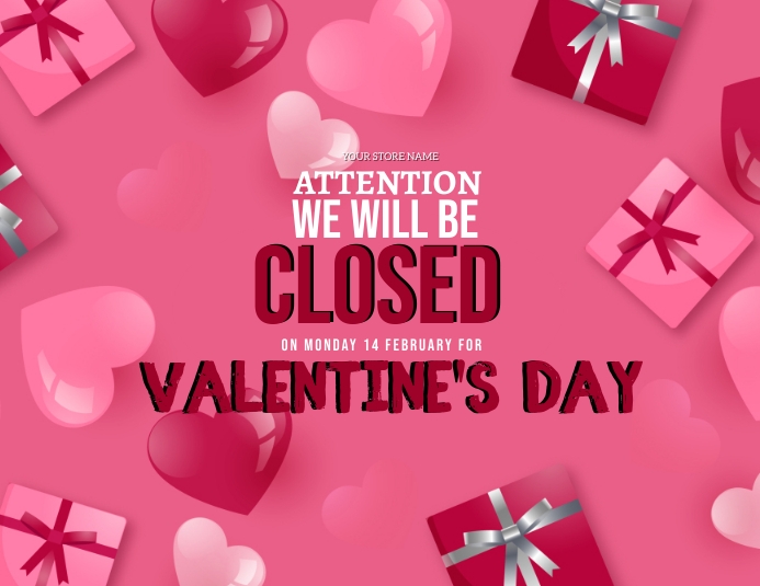 VALENTINE'S STORE SALE CLOSED TEMPLATE PosterMyWall