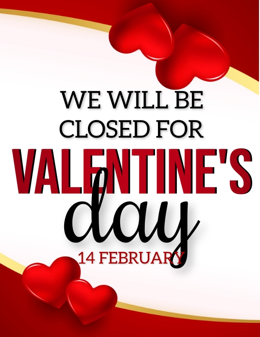 VALENTINE'S STORE SALE CLOSED TEMPLATE PosterMyWall
