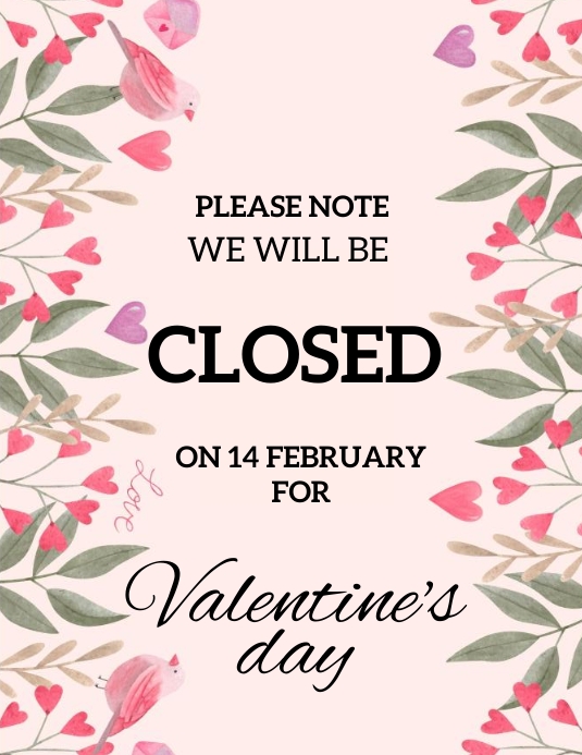 VALENTINE'S STORE SALE CLOSED TEMPLATE PosterMyWall