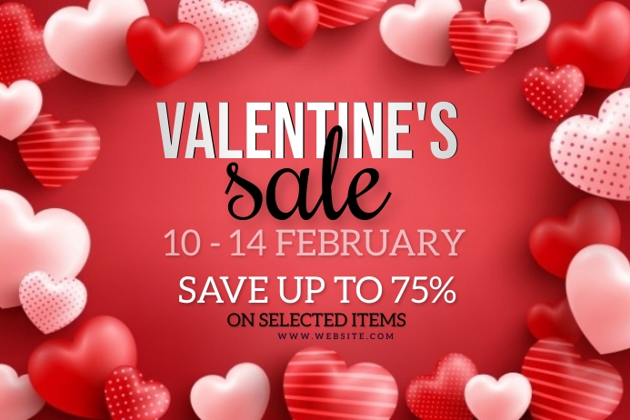 VALENTINE'S STORE SALE FLYER TEMPLATE Transparent 4 stopy × 6 stóp