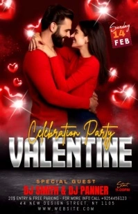 valentine, valentine's affair event, Halve pagina breed template