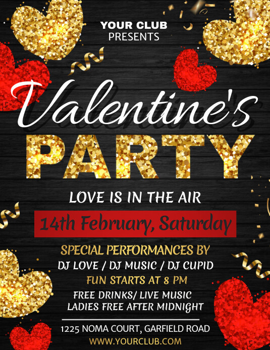 valentine, valentine's day, valentines day Ulotka (US Letter) template