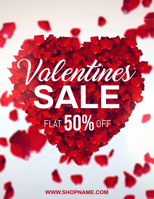 valentine, valentine's sale, valentines video Ulotka (US Letter) template