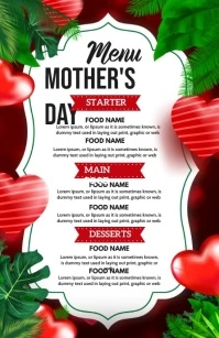 Valentine, Valentines menu,mothers day Wide Setengah Halaman template