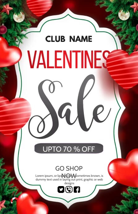 Valentine, Valentines retail Szeroki pół strony template