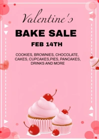 Valentine bake sale post 2025 A6 template
