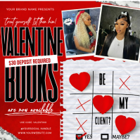 Valentine Booking Flyer | Beauty & Hair Appointment Instagram Post Template