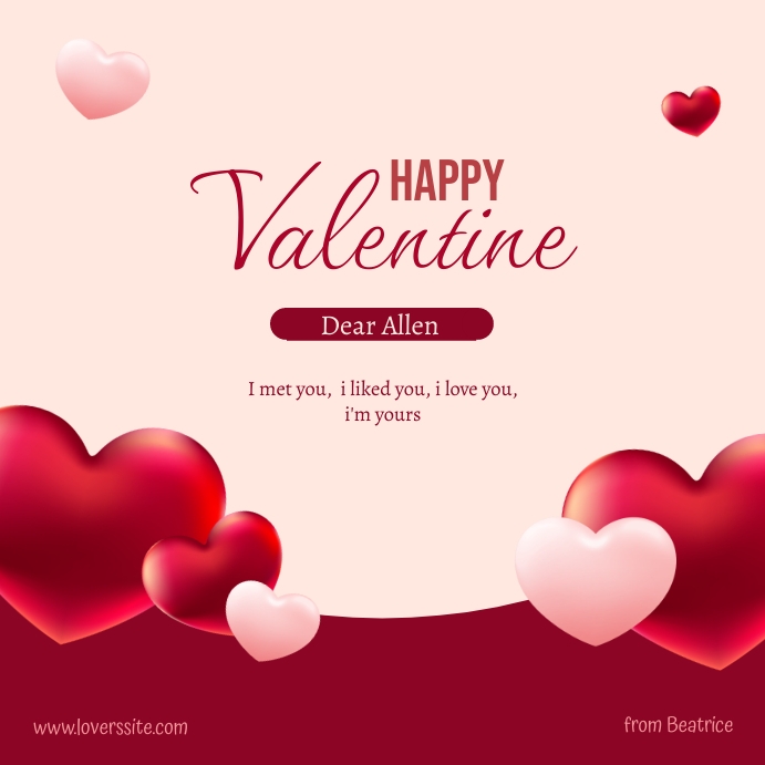 Valentine Card Instagram-Beitrag template