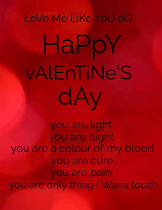 Valentine day ,14th Feb Flyer (US Letter) template