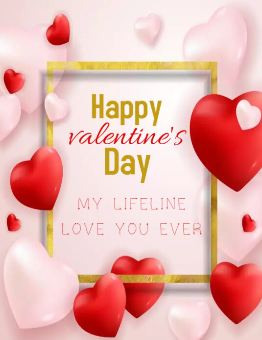 Valentine day ,14th Feb Flyer (US Letter) template