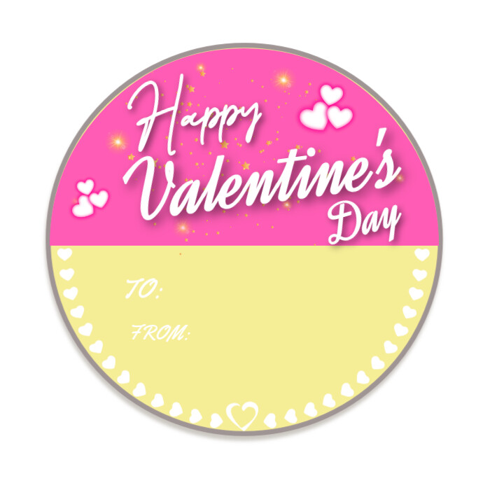 valentine-day-14th-feb-sticker-label-logo-design Template | PosterMyWall