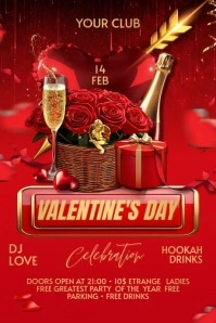 Valentine Day Banner Bannière 4' × 6' template