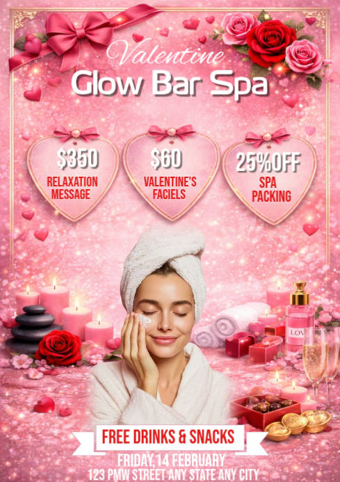 Plantilla de Valentine Day beuty spa flyer | PosterMyWall