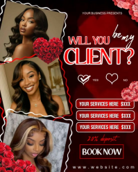 Valentine day booking flyer Instagram Portrait template