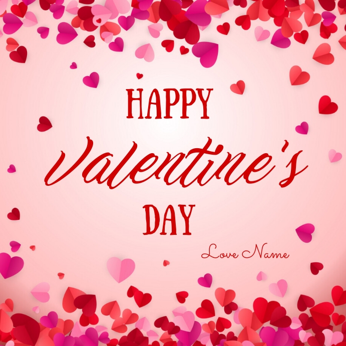 Valentine day card, wish,valentine's day love Square (1:1) template