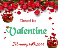 Valentine day Mellemstort rektangel template
