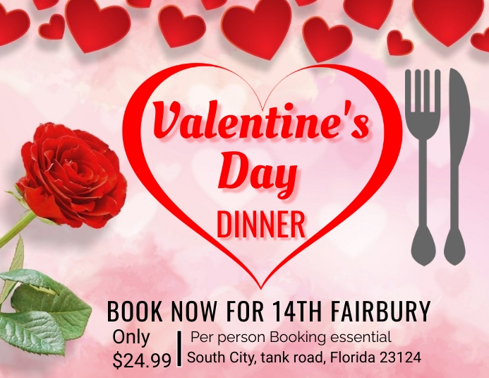 valentine day dinner invitation card and flye Template | PosterMyWall Valentine day dinner invitation card and flye Template | PosterMyWall