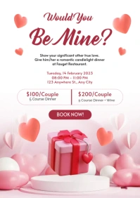 valentine day event poster A2 template