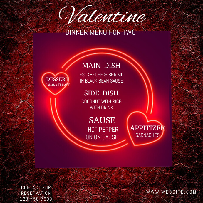VALENTINE DAY FLYER Square (1:1) template
