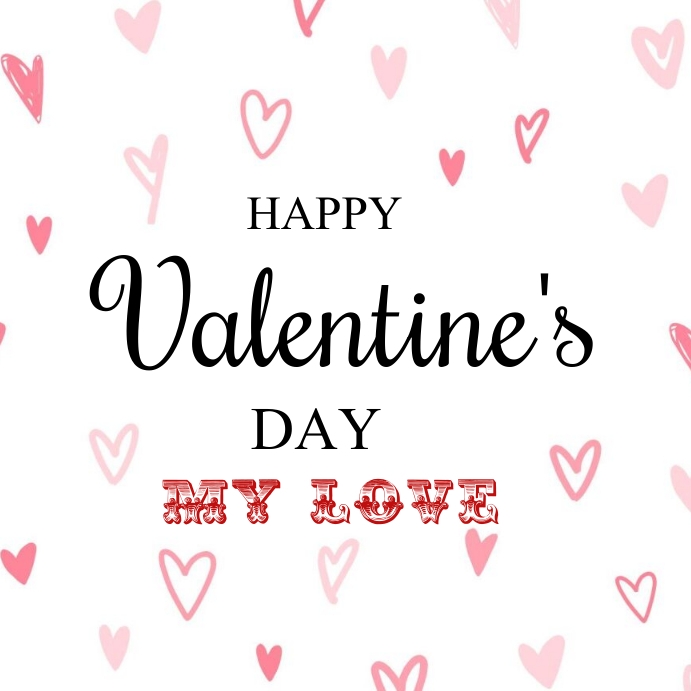 Valentine Day instagram poster template