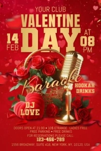 Valentine Day Karaoke Banner 4' × 6' template