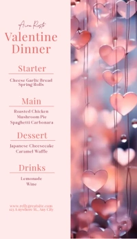 Valentine Day Menu Kartu Bisnis template