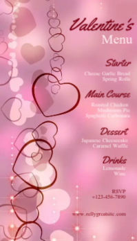 Valentine Day Menu Business Card template