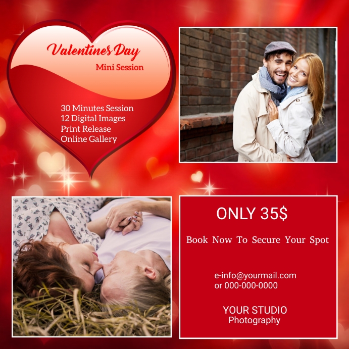 Valentine Day Mini Session Instagram na Post template