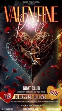 valentine day party night instagram post psd template