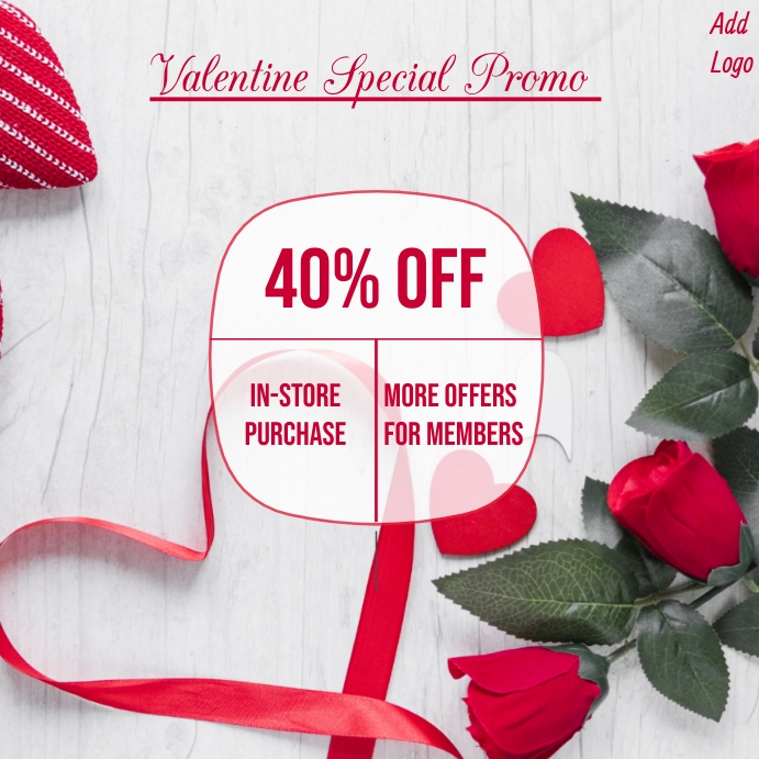 valentine day sale ad, instagram sale ad Template PosterMyWall