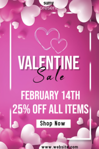สีชมพู Valentine's Day Sale Pinterest-grafik Template