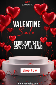 Valentine Day sale flyer Pinterest Graphic template