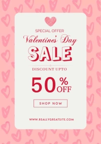 Valentine day special discount promo offer fl A2 template