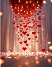Valentine days heart chandelier decorations set Flyer (US Letter) template