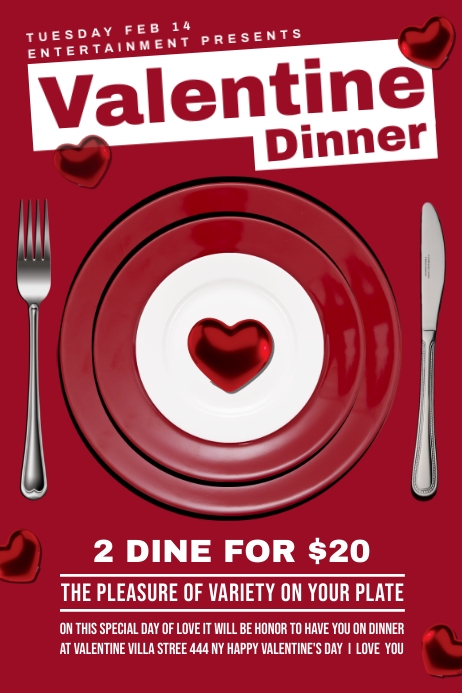 Valentine Dinner Template PosterMyWall