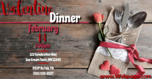 Marrone Valentine's Day Dinner Facebook begivenhed cover Template