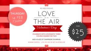 Valentine Dinner Digital Display Landscape Image template